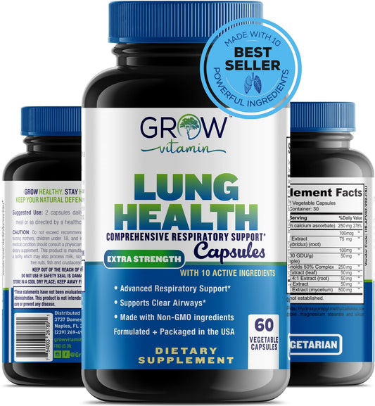 Grow Vitamin Lung Health, Respiratory Support Supplement  - 60 Tablets