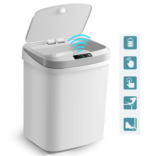 15L Home Intelligent Trash Can Automatic Induction Electric Waste Bins Kick Barrel Battery Version Trash Can